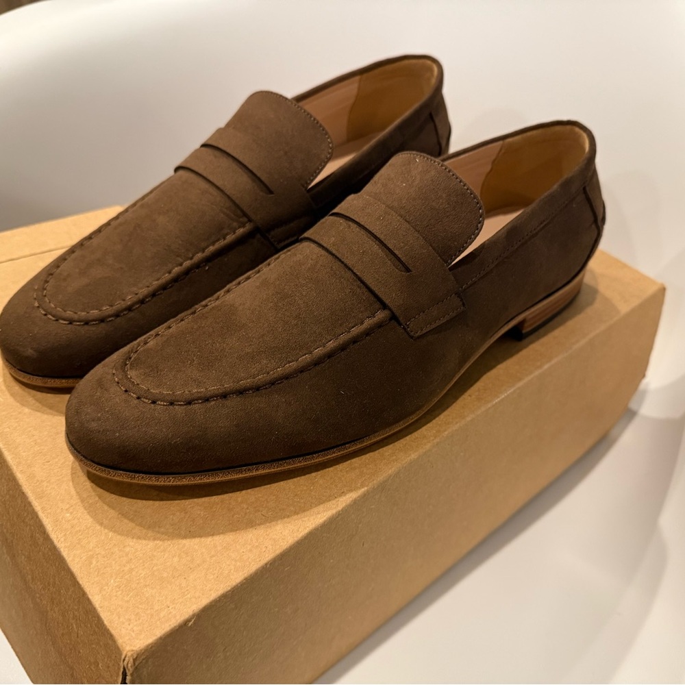 Men's Saddle Loafers in Faux Suede - chocolate ASOS brand